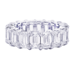 Platinum &  Emerald Cut Diamond Eternity Band