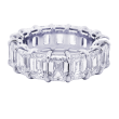 Platinum & Emerald Cut Diamond Eternity Band