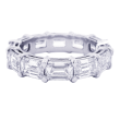 Platinum & East-West Emerald Cut Diamond Eternity Band