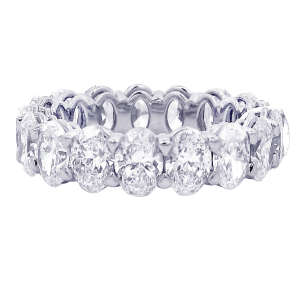 Platinum & Oval Cut Diamond Eternity Band