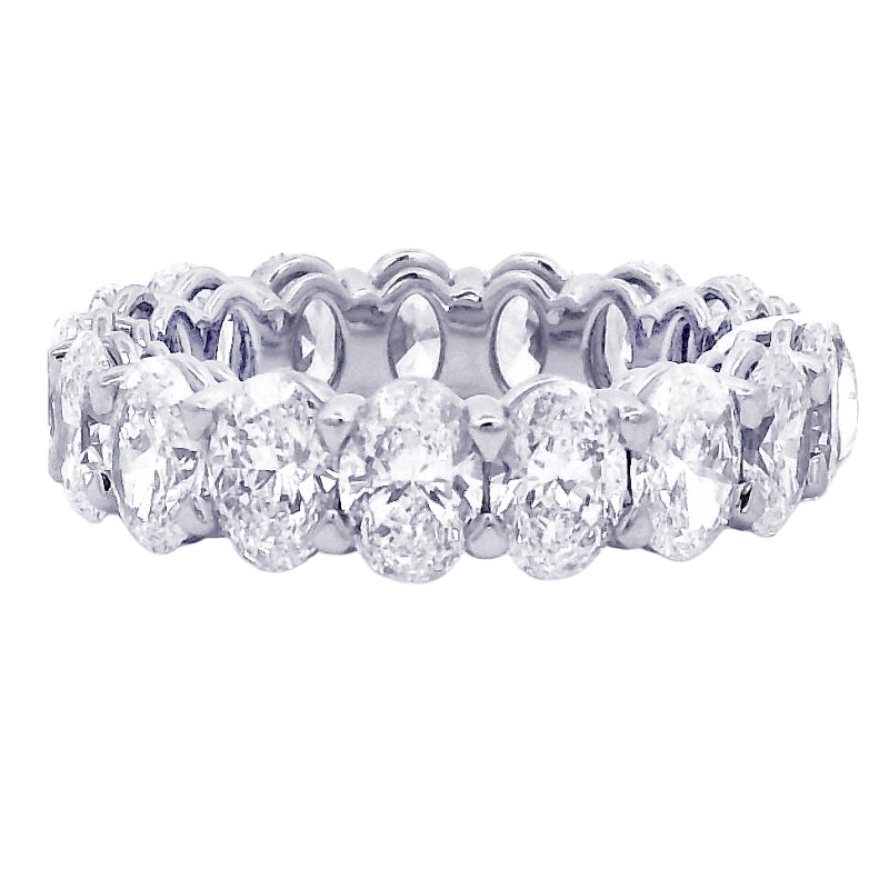 Platinum & Oval Cut Diamond Eternity Band