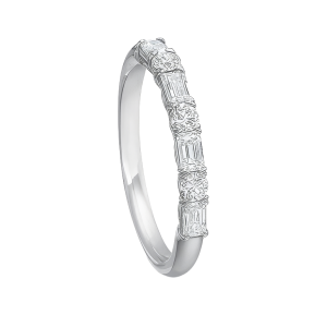 Platinum & Diamond Half Way Diamond Band