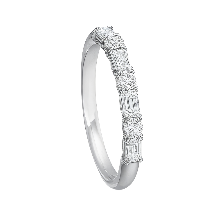 Platinum & Diamond Half Way Diamond Band