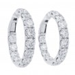 18k White Gold 7.33 Carat Diamond Hoop Earrings