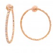 18k Rose Gold & Diamond Angled Hoop Earrings