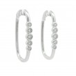 18k White Gold & Diamond Oval Hoop Earrings