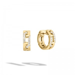 Roberto Coin Yellow Gold Navarra Diamond Accent Hoop Earrings