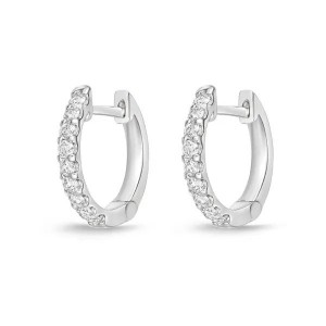 White Gold Diamond Huggie Earrings