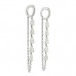 Rahaminov 18k White Gold Pear Shape Diamond Drop Chain Earrings