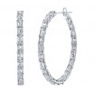 Rahaminov 18k White Gold & Emerald Cut Diamond Hoops