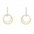 18k White & Yellow Gold Diamond Hoop Earrings