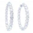 18k White Gold Large Inside-Out  7.75 Carat Diamond Hoop Earrings