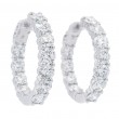 18k White Gold 7.00 Carat Diamond Hoop Earrings