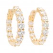 18k Yellow Gold 7.00 Carat Diamond Hoop Earrings