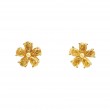 18k Yellow Gold & Yellow Diamond Flower Stud Earrings