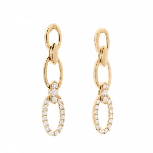 14k Yellow Gold & Diamond Link Earrings