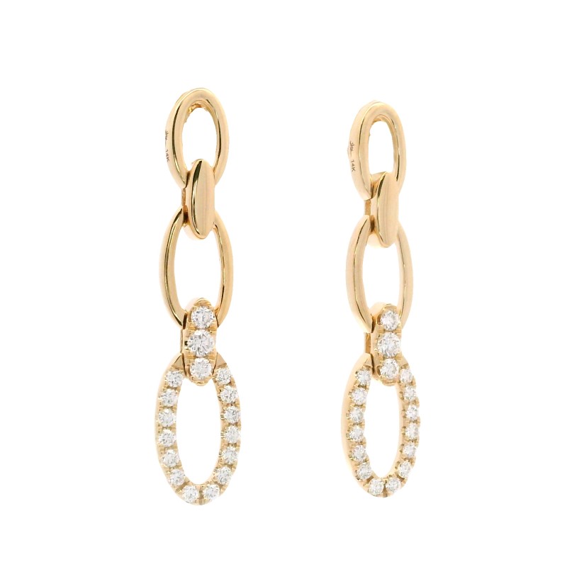 14k Yellow Gold & Diamond Link Earrings