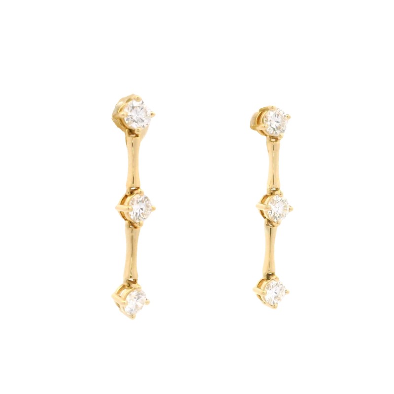 18k Yellow Gold & Diamond Serena Drop Earrings
