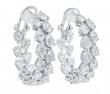 18k White Gold Pear Shape Diamond Inside Out Hoop Earrings