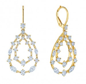 Kwiat 18k Yellow Gold Starry Night Diamond Double Teardrop Earrings