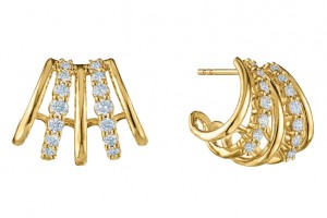 Kwiat 18k Yellow Gold "Lyric" Alternating Diamond Earrings