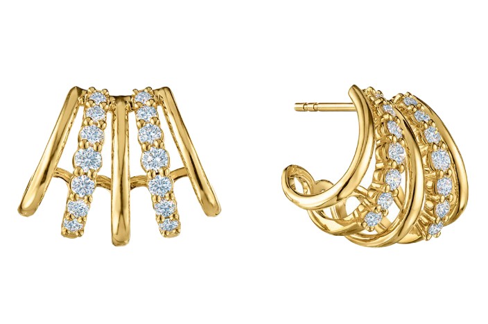 Kwiat 18k Yellow Gold "Lyric" Alternating Diamond Earrings