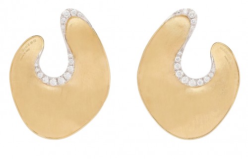 Marco Bicego 18k Yellow Gold & Diamond Lunaria Collection Earrings
