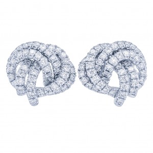 Kwiat Platinum & Diamond Entwine Open Knot Earrings