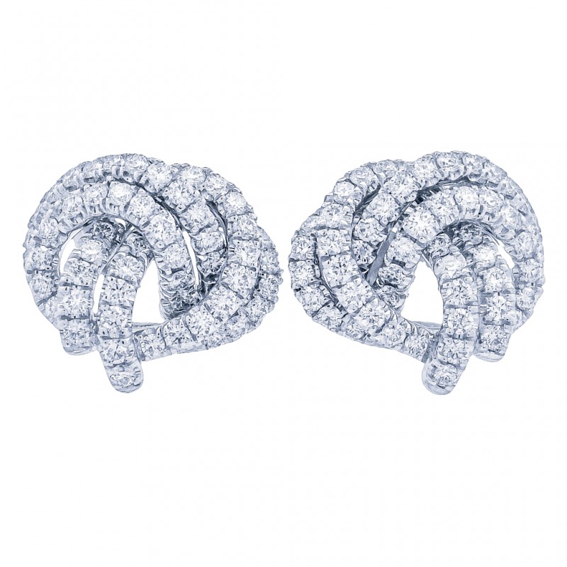 Kwiat Platinum & Diamond Entwine Open Knot Earrings