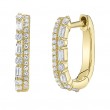 14K Yellow Gold & Diamond Oval Huggie Earrings