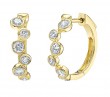 14k Yellow Gold & Bezel Set Diamond Hoop Earrings