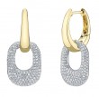 14k Yellow & White Gold Pave Diamond Earrings