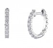 14k White Gold & Diamond Huggie Earrings