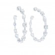 18k White Gold Mixed Diamond Shape Hoop Earrings