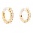 18k Yellow Gold & Diamond Huggie Earrings