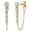 14k Yellow Gold & Diamond Chain Earrings
