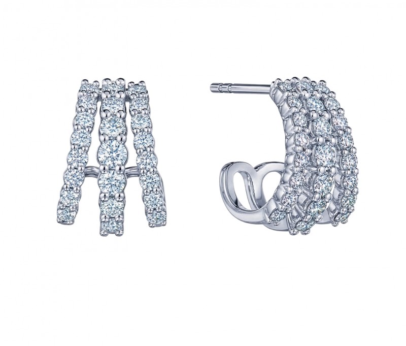 Kwiat 18k White Gold Three Row Diamond Ear Cuff