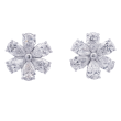Rahaminov 18k White Gold & Diamond Flower Studs