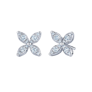 Kwiat 18k White Gold & Diamond "Starburst" Stud Earrings