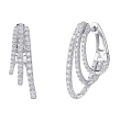 14k White Gold & Diamond Oval Hoop Earrings