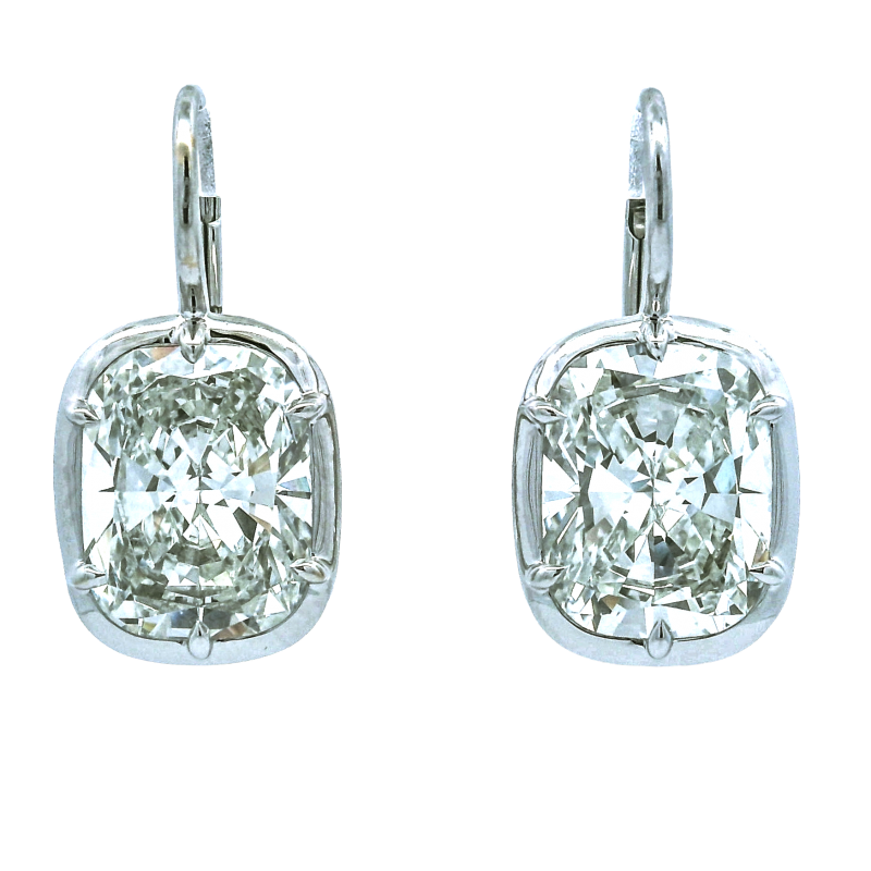 Rahaminov 18k White Gold Elizabeth Diamond Drop Earrings