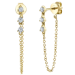 14k Yellow Gold & Diamond Chain Earrings