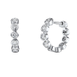 18k White Gold Bezel Set Diamond Huggies