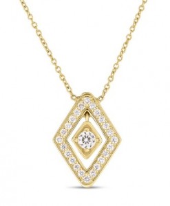 Roberto Coin 18k Yellow Gold & Diamond Lozenge Pendant Necklace