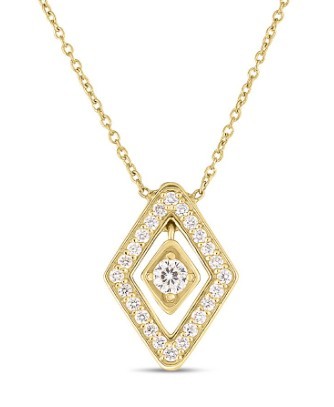 Roberto Coin 18k Yellow Gold & Diamond Lozenge Pendant Necklace