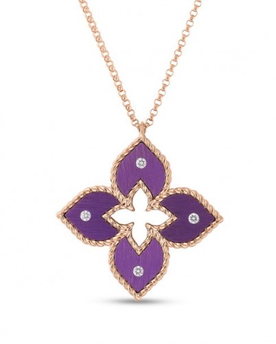 Roberto Coin 18k Rose Gold, Diamond & Purple Titanium 