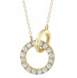 14k Yellow Gold Diamond Circle Necklace