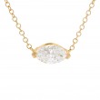 18k Yellow Gold East-West Marquise 0.98 Carat Diamond Pendant