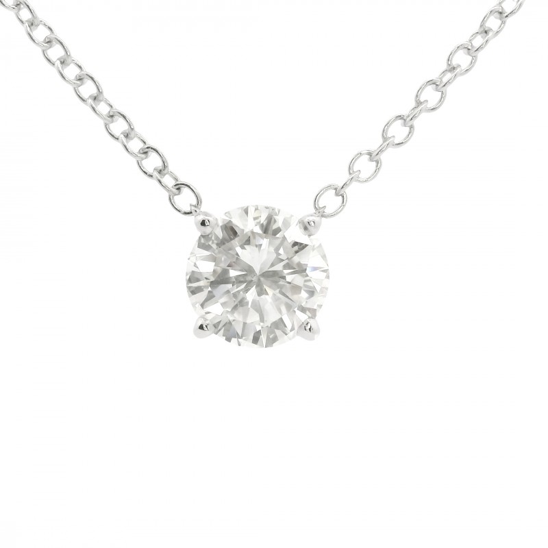 18k White Gold 2.18 Carat Round Brilliant Diamond Pendant