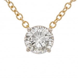 18k Yellow Gold 1.85 Carat Diamond Solitaire Pendant